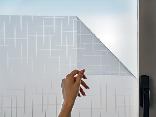 MARAPON® Milchglas Fensterfolie mit Sternenmuster [30x200 cm] inkl eBook mit Profitipps - Statische Haftung - Fensterfolie selbsthaftend Blickdicht - Sichtschutzfolie Fenster - Sichtschutz Bad