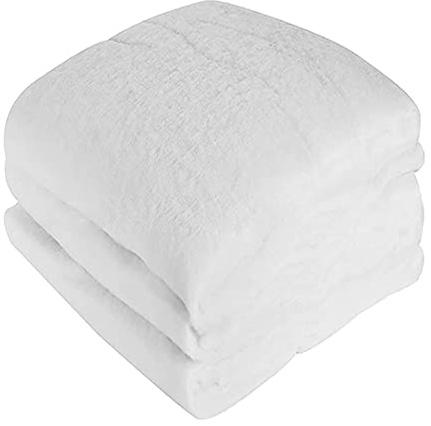 BSTOB Rouleau de Couverture de Neige de Noël (150 x 100 cm) pour Les décorations de Noël, Les affichages de Village, sous Le Sapin de Noël épais Blanc Doux Moelleux Fausse Couverture de Neige