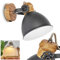 Wandlampe Banjul, Vintage Wandleuchte aus Metall in Braun/Grau/Weiß im Industrial-Style, 1-flammig, 1 x E27, Ø Schirm 15 cm, mit verstellbarem Strahler, An-/Ausschalter, ohne Leuchtmittel