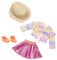 Glitter Girls Deluxe Puppenkleidung 36 cm Puppen Faltenrock & Rüschchenjacke Outfit – Rock, Regenbogen Jacke, Sonnenhut und Sandalen – Zubehör für Puppen, Spielzeug ab 3 Jahren