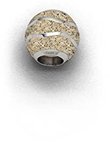 DUR Anhänger für Halsketten und Armbänder Bead Welle Strandsand, aus 925 Sterling Silber, B: 11 mm, P3823
