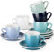 LOVECASA, Serie Sweet, Espresso-Kaffeeservice aus Porzellan für 6 Personen, Tasse 80 ml + Untertasse