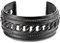 Männlich Breiten Herren Damen Schwarz Armband Armreif aus Edelstahl Farbe Silber mit Panzerkette Ornament