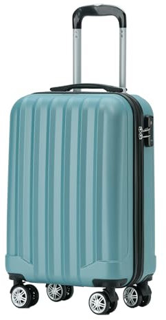 BEIBYE TSA-Schloß 2080 Hangepäck Zwillingsrollen Reisekoffer Koffer Trolley Hartschale Handgepäck M(Boardcase) (Ice Blue, M)