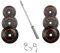 Strongway® Olympic 50KG 70KG 100KG Bumper Weight Plates Sets with 6FT 7FT Barbell - 2 Inch (2) / 50mm Hole - Rubber Coated Cast Iron Weight Lifting Bar (50KG SET + 7FT BAR)