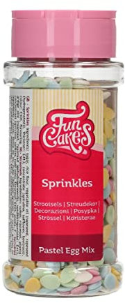 FunCakes Pastel Pastell-Ei-Mix: Kuchen Streusel, guter Geschmack, perfekt zum Dekorieren von Kuchen, Streusel Mix. 60 g.