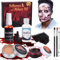 Herenear Liquid Latex Latexmilch, Halloween Flüssigkeit Latex, Halloween Makeup Spezialeffekt Haut Wachs, Flüssigkeit Latex Kit - Fake Gefälscht Blut, Pinsel, Schwamm, Hautwach für Kinder Karneval