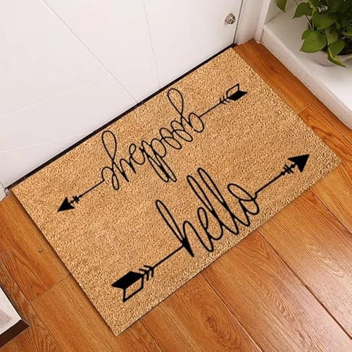 Bodenmatte „Hello-Goodbye“-Eingangsteppiche für die Heimdekoration im Innenbereich 16x24