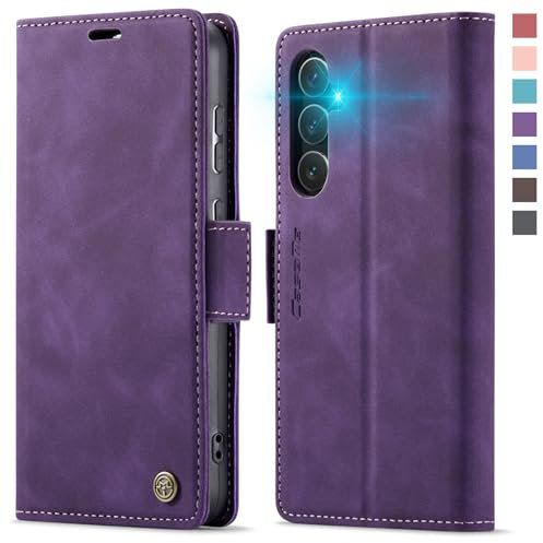 XYGLOW Coque pour Samsung Galaxy S23 FE Etui Housse【RFID Blocage】 Premium en Cuir PU Pochette de Portefeuille Fermeture Magnetique Flip Case Rabat Clapet pour Samsung S23 FE 5G Étui 6,4 Pouces,Violet