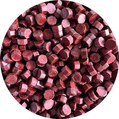 SEALED® Siegelwachs Perlen - Hochwertige Wachssiegel-Perlen für Einladungen, Hochzeiten & Bastelarbeiten, Einfach zu Schmelzen, Set mit Vielfältigen Farben (Wine, 200 Perlen)
