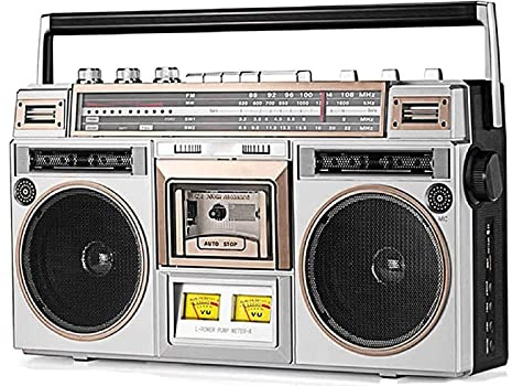 Retro Boombox CD Tape Player with Bluetooth, FM/DAB+ Radio, USB Recording - Classic 80s Style Cassette Player Radio Recorder for Family Travel