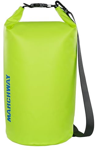 MARCHWAY, Schwimmender, wasserdichter Trockensack, 5 l, 10 l, 20 l, 30 l, 40 l, Roll-Top, Hält Ausrüstung trocken für Kajakfahren, Rafting, Schwimmen, Camping, Wandern, Strand, Angeln, Hellgelb, 5 l