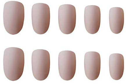 Faux ongles 24 pièces/boîte kaki monochrome gommage faux ongles presse portable amovible rond long ongles sain fini autocollant d'ongle