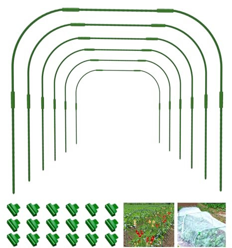 MILYN 6 x Pflanztunnel, 82x82cm Garden Tunnelbögen, Folientunnel Bögen für Hochbeet, Rostfrei Durable Frei für Abdeckung Frühbeet Hochbeet Gemüsebeet, stabil langlebig & rostfrei