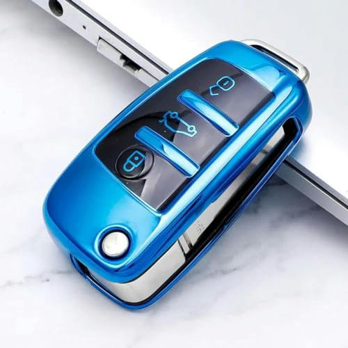 ONNAT TPU Schlüsselhülle Tasche Schlüsselanhänger Auto Schlüsselanhänger Abdeckung, für Audi A1 A3 A4 A5 A6 A7 Q3 Q5 S6 B6 B7 B8 C6 8P 8V 8L TT RS