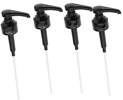 4 Pcs Coffee 1 Liter Dispenser Syrup Pump Black Liquid Dispenser 10Ml Juice Bottle Dispenser Pump