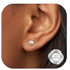 YADOCA 925 Silber Perlen Ohrringe für Damen Mädchen Einfach Elegant Weiß Süßwasser Kleine Perlen Ohrstecker 8mm