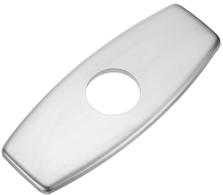 QUARKZMAN 6 Zoll Lochabdeckungsplatte, Edelstahl Spülbeckenabdeckung für Badezimmer oder Küchenarmatur, rundes gebürstetes Silber