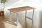 SAM Baumkantentisch 140 x 80 cm Dana, massiver Esstisch Eiche, Esszimmertisch mit U-Gestell aus Metall Silber, echte Baumkante, pflegeleichter Holztisch