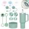 Frundoo Stanley Cup Accessori Set comprende 6 coperchi per cannucce in silicone, 2 tappi per cannucce, 2 tappi rotondi, 1 copertura in silicone per tazze Stanley da 1,2 L e 850 ml -Prodotti brevettati