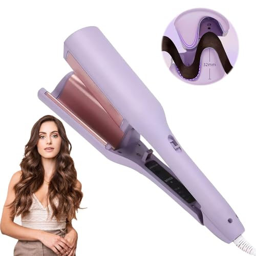 ZOYDP Plancha Ondas Al Agua, 36mm Ondulador de Pelo, Plancha Pelo Ondas con 4 Ajustes de Temperatura, Rizador Pelo Ondas para Cabello Largo o Cort
