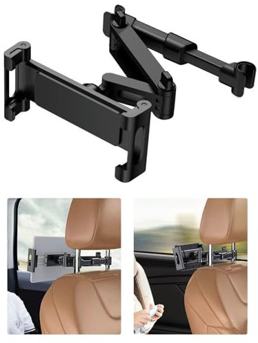 ECHOBUY Support Tablette Voiture Appuie Tete Extensible Porte Tablette Voiture Support Voiture Tablette Rotation à 360° Accroche Tablette Voiture Siege Arriere pour Ipad/Samsung Galaxy Tabs/Kindle