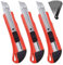 MagiSel Cutter professionnel rétractable métal 18mm, 10 lames avec Poignée en Caoutchouc Antidérapant, Rétractable en Acier Inoxydable, Couteau utilitaire pour Bureau, Maison, École