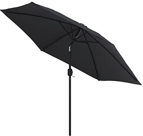 Hovothy Gartenschirm Balkon-Sonnenschirm Hochwertigen Marktschirm Parasol Strandschirm Terrassenschirm UV-beständigem Schirmdach Stilvollen und Praktischen Design Schwarz 300x245 cm