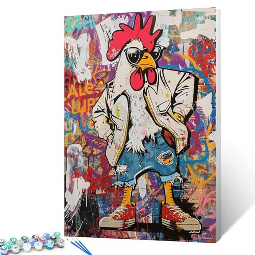 BINGQIAN Pintura digital de animales, pintura por números, juego de pintura digital para principiantes con pinceles y pinturas acrílicas, adecuado para regalos infantiles y decoración del hogar,