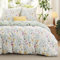 BEDSURE Bettwäsche 200x200 3teilig Bettbezug - Bettwäsche-Sets 200 x 200 cm mit 2 Kissenbezüge 80x80 cm, ÖKO-TEX Wendebettwäsche Bedding Grün Blumen Pflanze Muster für Doppelbett mit Reißverschluss