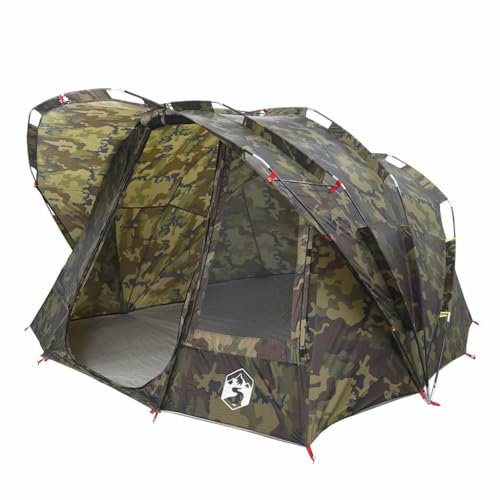 vidaXL Tienda de Pesca para 5 Personas Impermeable Camuflaje, Tienda de campaña, Refugio de Pesca, Refugio de Camping, Tienda de Camping