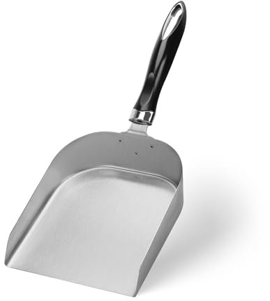 onlyfire Pelle Multi-Usages en Acier Inoxydable 19x18cm, Spatule Cuisine et Plancha, Accessoire Barbecue avec Manche Résistant à la Chaleur, Ustensile INOX pour Griddle et Teppanyaki