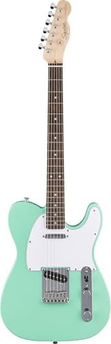 Squier by Fender Debut Collection Telecaster Electric Guitar, White Pickguard, Seafoam Green