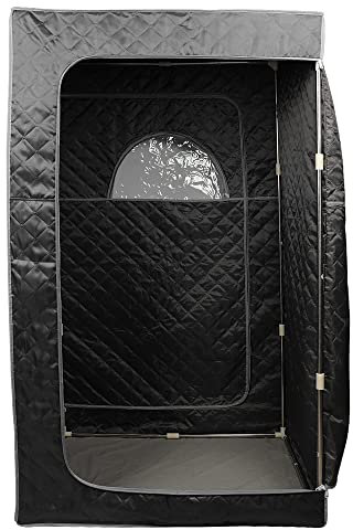 Sauna (sans la chaise),Sauna à Vapeur Portable Pliable Maison Isolante à Quatre Couches éPaissir Kit De Tente De Sauna Spa pour Une Personne Cabine De Pliage 100 * 80 * 170cm (noir)