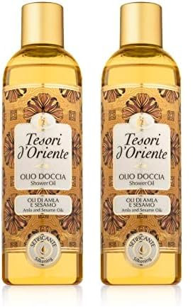 Tesori d'Oriente Duschöl Amla- & Sesamöl, 250 ml, aromatische Dusche mit Amla-Frucht und Sesamöl, Öl zur sanften Reinigung und Körperpflege, Wellness-Rituale für Körper & Sinne (Packung mit 2)