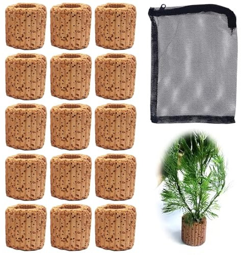 Lot de 15 anneaux de filtre d'aquarium - Matériau filtrant - Accessoire d'aquarium - Anneaux de filtre d'aquarium - Flore aquatique - Aménagement paysager - Anneaux en céramique - Décoration