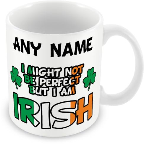 MUGGZ - Personalised - Mug - I Might Not Be Perfect But I'm Irish - Cheeky Custom Gift Set