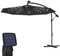 Froadp Ø350 cm Höhenverstellbar Ampelschirme mit Kurbel Alu Sonnenschirme UV40+ Sonnenschutz Balkonschirm Wasserdichte Gartenschrime Windfest Marktschirm für Patio Terrase (mit LED, Dunkelgrau)