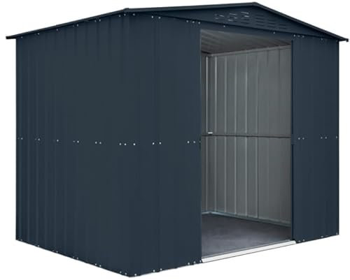 Maligi Home Gartenhaus mit zwei Seiten 245 x 185 cm aus Blech anthrazit