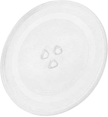 Mikrowellen Glasdrehteller Ersatz Mikrowellenplatte 1 Stück aus Glas | Weiß, Sicher Erhitzbar, Leicht Entnehmbar und Montierbar, Mikrowellenzubehör für Austausch