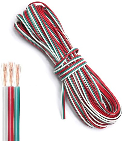 Leloco Verlängerungskabel 10 Meter 22 AWG 3 Pin LED Streifen Verlängerungskabel LED Strip Anschlusskabel Led Kabel, 12v-24V für SMD 3528 2835 5050 5630 led Kabel/klingeldraht Usw