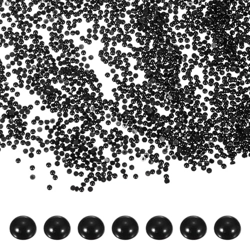 PATIKIL 8000 Stück Schwarze Halbrunde Perlen 2mm Flachrücken Strasssteine | Perlen, ABS, Für Basteln Schmuckherstellung DIY Nageldesign Kleidung Hochzeitsdekoration