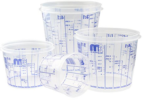 Craft-Equip MP Lackmischbecher mit Skala in verschiedenen Größen und Mengen (50 Stück Mischbecher in 385ml)