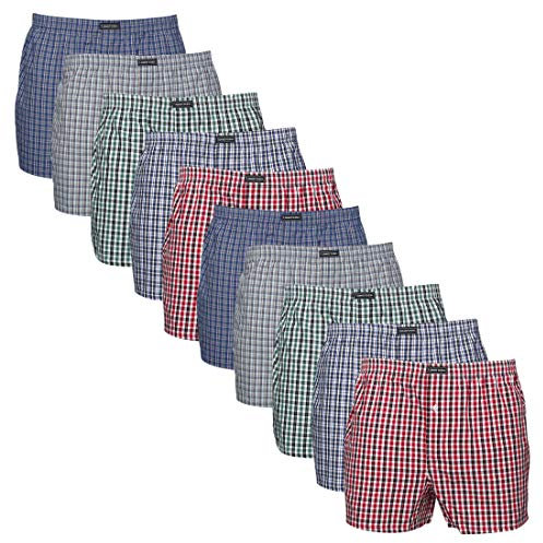 Lower East Damen LE150 Boxershorts, Classic Karriert (10er Pack), 3XL