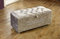 Ottoman Storage Blanket Toy Box Chest of Drawers Crushed Velvet Bench Stool (Grey)