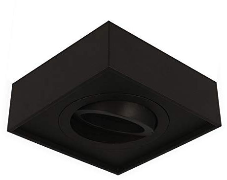 LED Linea Plafoniera Cubo Midi Faretto Lampada Montata Luce Faretto Orientabile 45° Angolare Nero di Alluminio con Montatura GU10 5W Lampadina Bianco Caldo