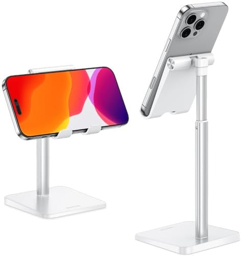 OMOTON - Soporte para teléfono móvil, soporte para smartphone vertical de escritorio, soporte para teléfono móvil en altura para iPhone 13 Pro/13/12 Mini/12 Pro/12, otros teléfonos inteligentes, color