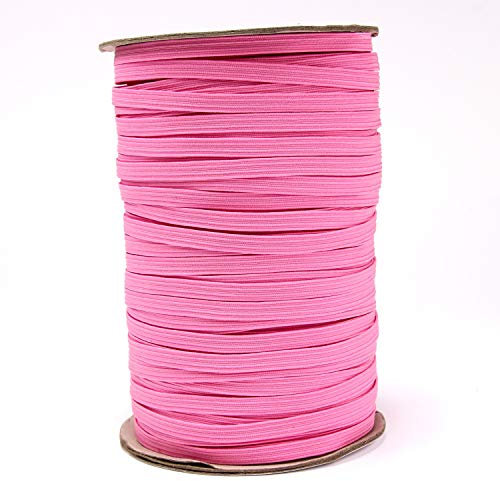 Urhome 6mm flaches Gummiband zum Nähen von DIY Schmuck Kleidung Nähzubehör | elastisches Wäschegummi Gummilitze mit hohe Elastizität | Schnur Rosa in 10 Meter Länge