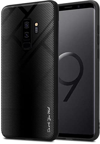 Cadorabo Hülle kompatibel mit Samsung Galaxy S9 Plus Schutzhülle TPU Silikon Case Glas Slim Kratzfest Weiche Gummi mit Rundumschutz Case Hülle für Galaxy S9 Plus in Schwarz