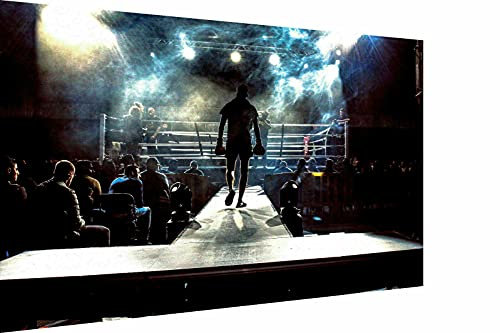 Magic Canvas Art - Bilder Sport Boxen Motivation Leinwandbild 1- teilig Hochwertiger Kunstdruck modern Wandbilder Wanddekoration Design Wand Bild, Größe: 180 x 100 cm